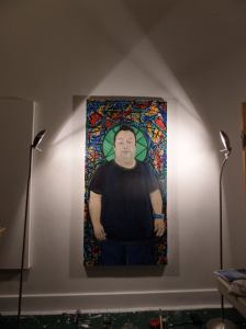 Neil -glass artist Oil on canvas -- mixed media 5 ft x 3 ft 2014