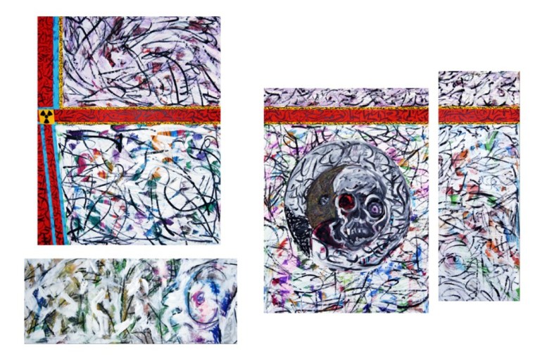 20. Fukushima Oil pastel and charcoal on multiple canvas overall 230 x 160 cm (1024 x 685)