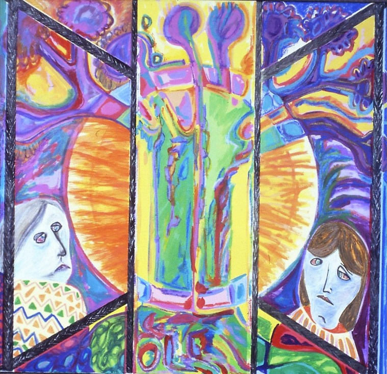 The Gordon Hospital 36 in x 36 in Acrylic and Oil Pastel